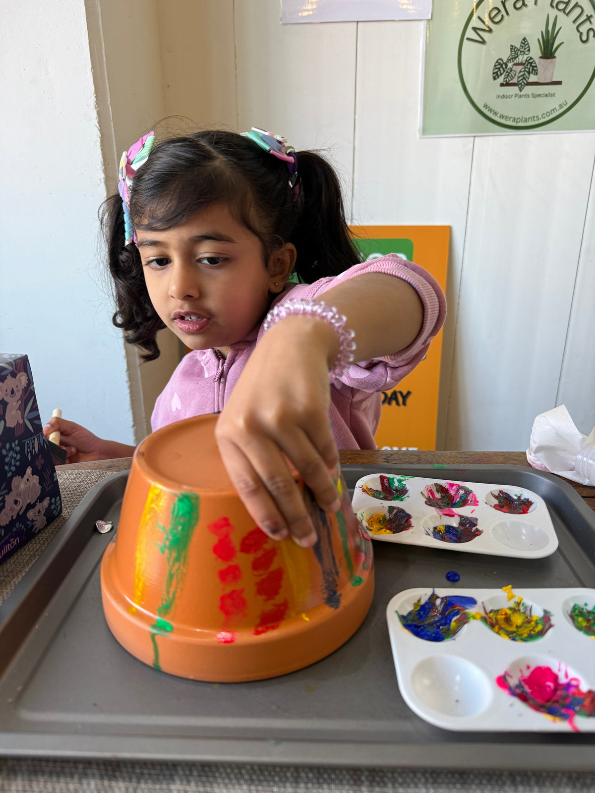 Kids School Holiday Terrarium Building and Pot Painting Class