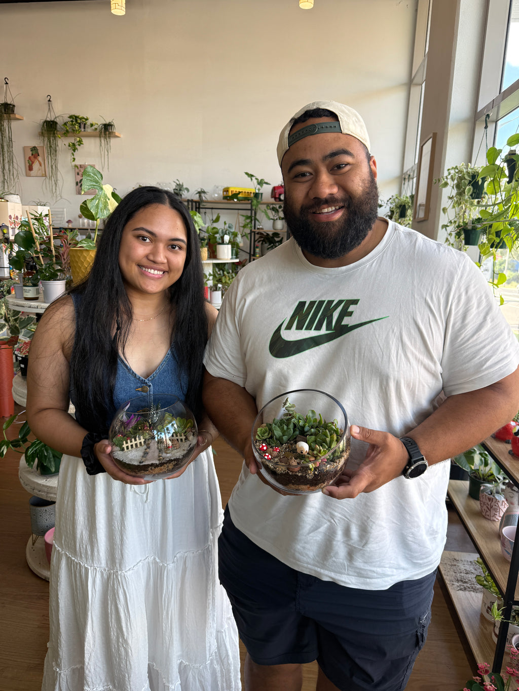 People creating terrariums during Easter workshop in Sydney