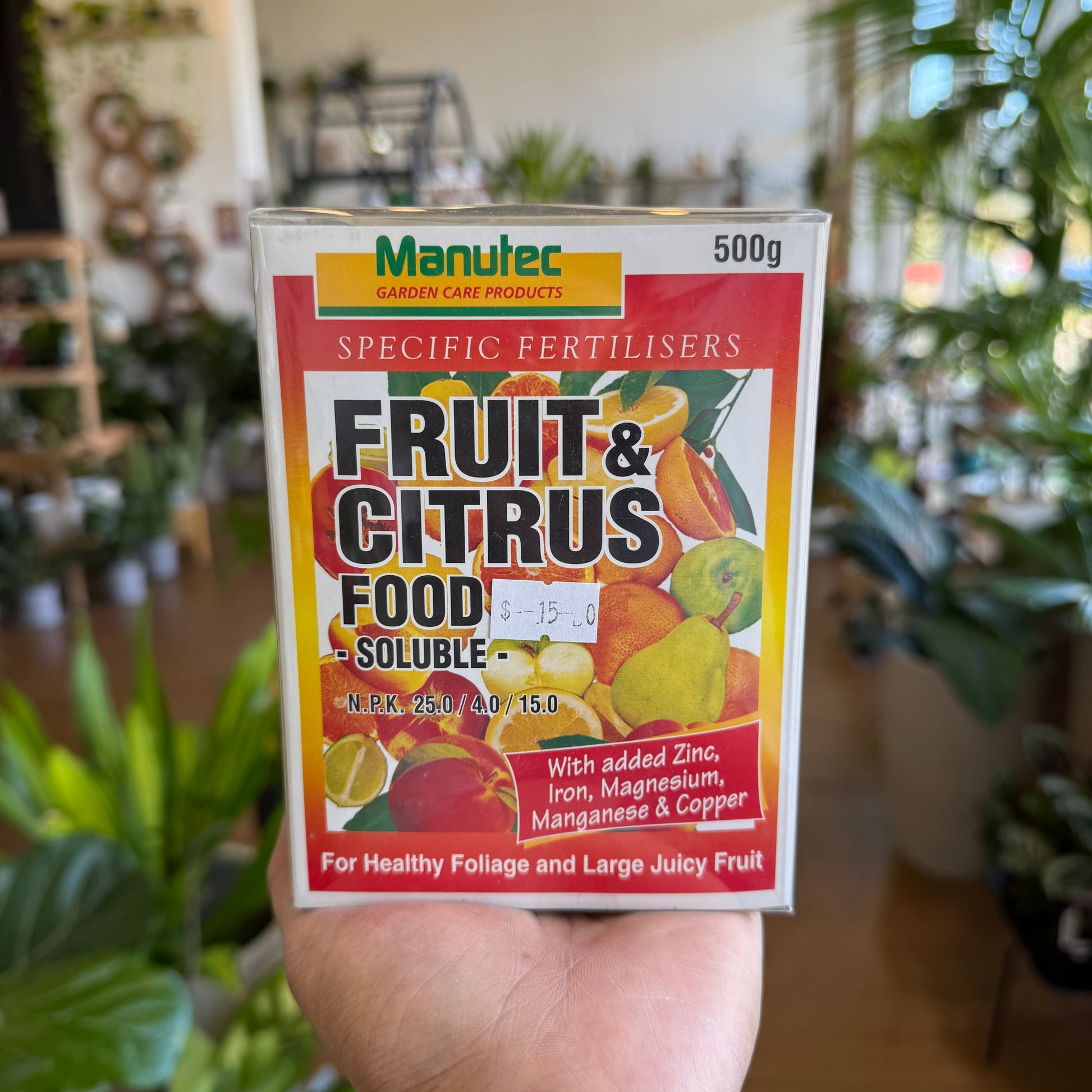 Manutec Food & Citrus Soluble Fertiliser bag – water-soluble NPK fertiliser for citrus trees and fruit plants