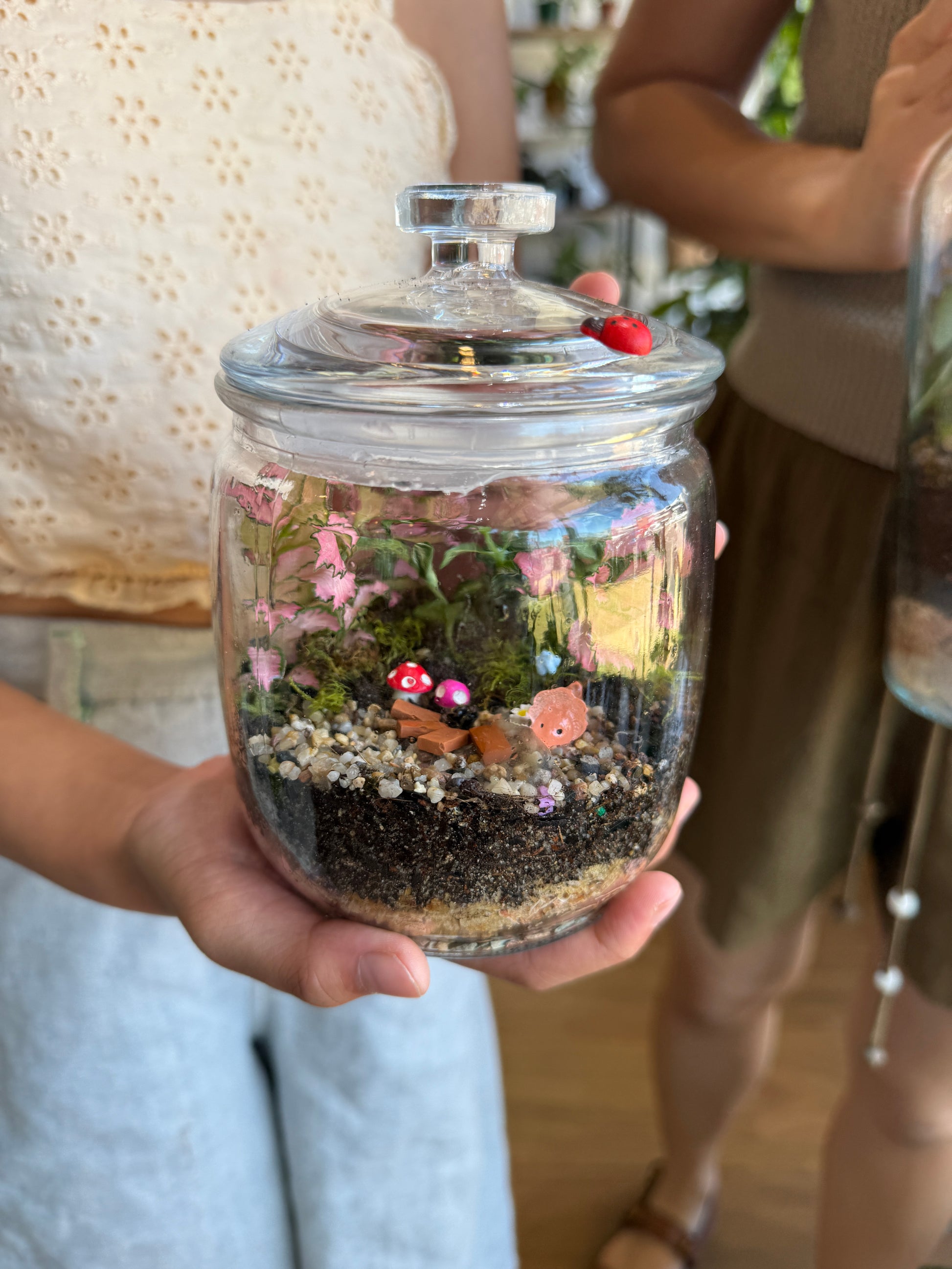 Kids School Holiday Terrarium Building and Pot Painting Class