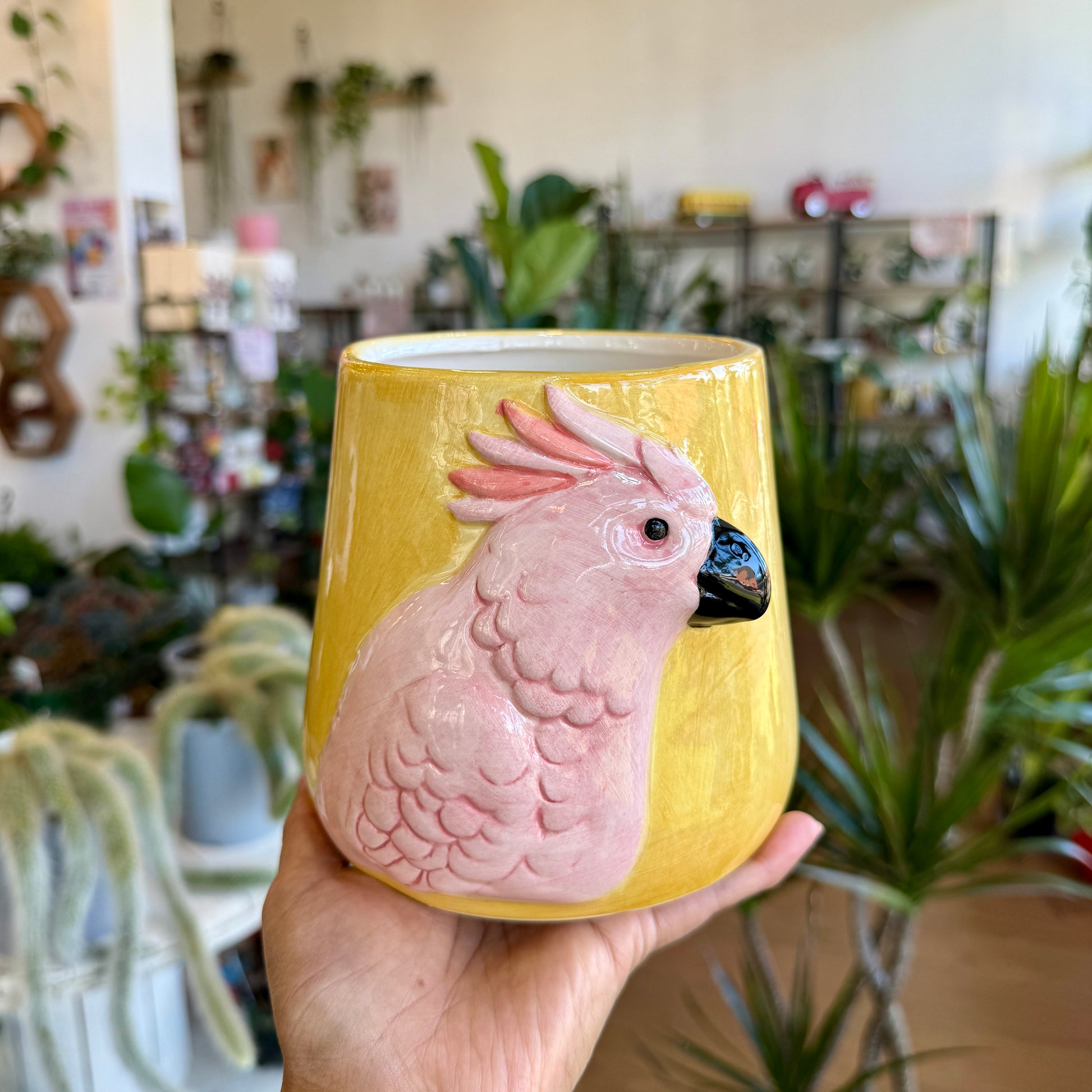 Cocaktoo Yellow Ceramic Pot