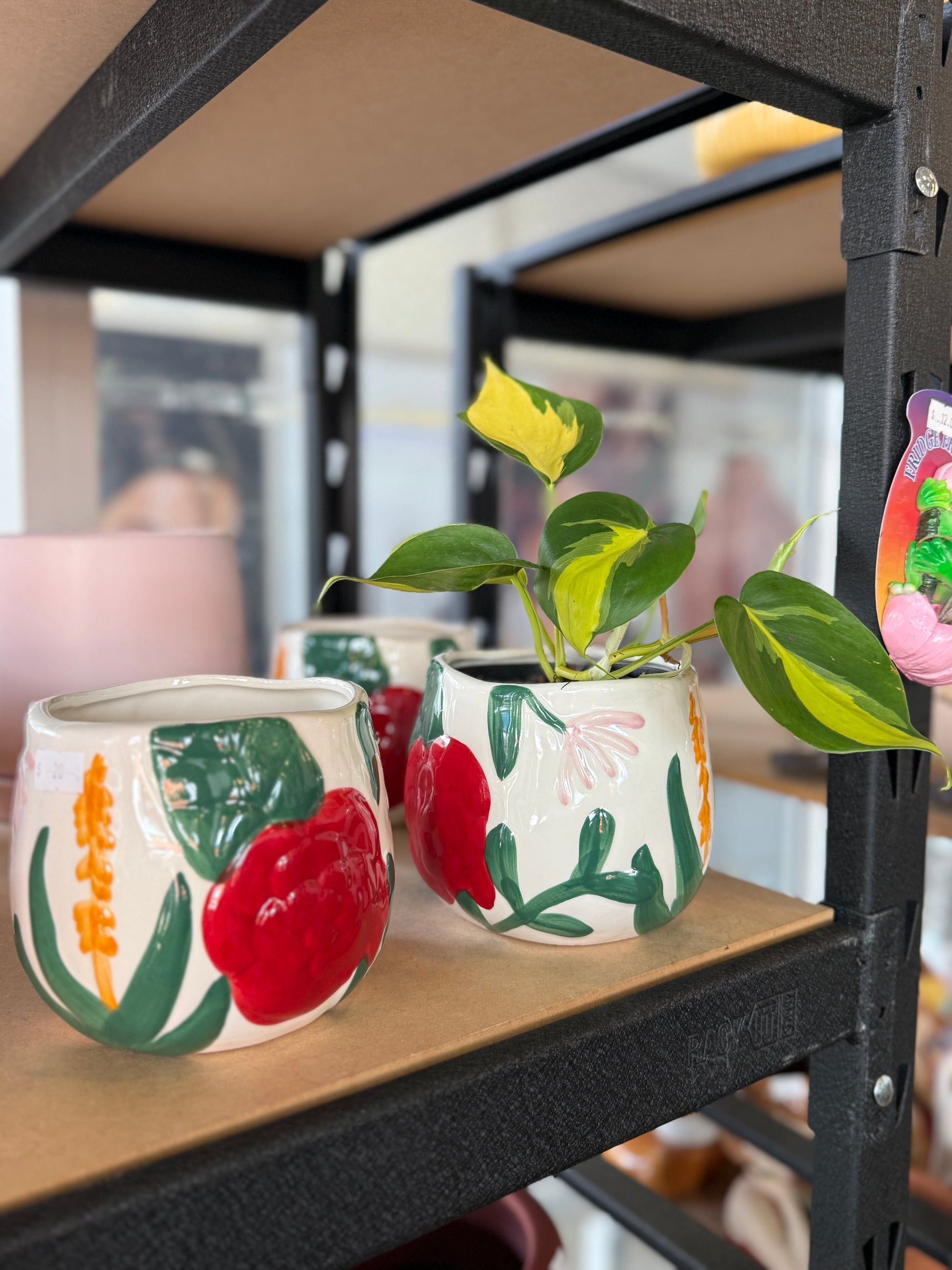 Flower Printed Ceramic Pot