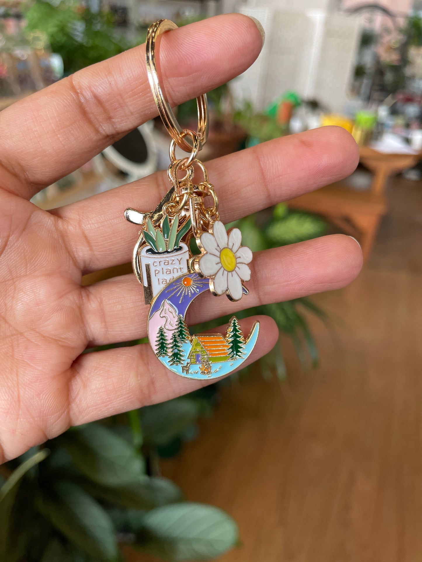 Crazy plant Lady Keychain