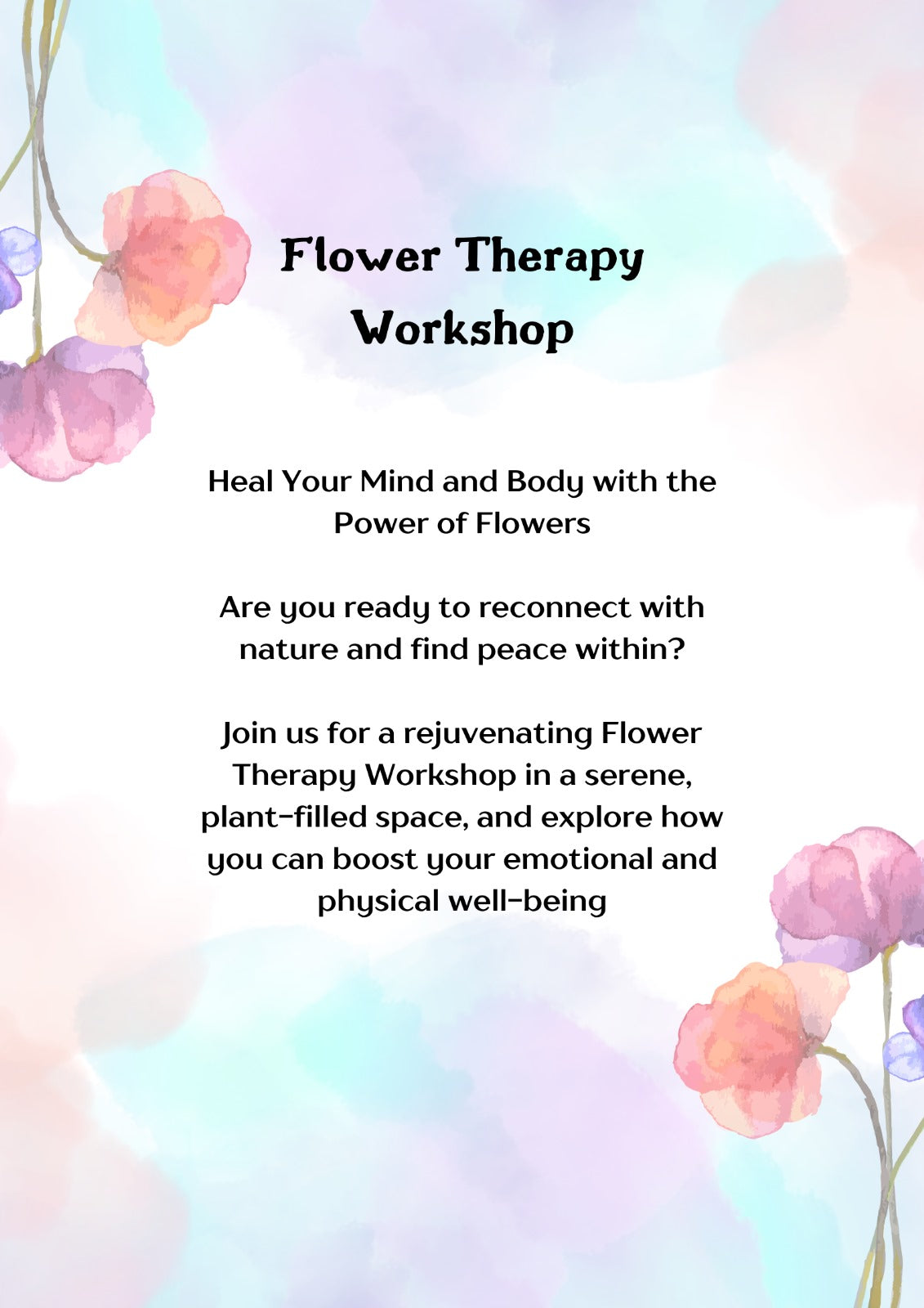 Flower Therapy Workshop- Mindful Floral Creativity at Wera Plants